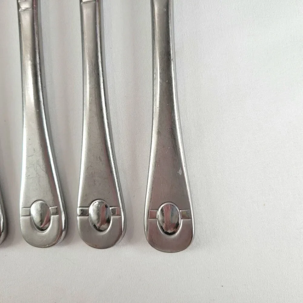 Oneida Satin Jupiter 18/10 Stainless Flatware Knife Set 4 Dinner Knives Retro